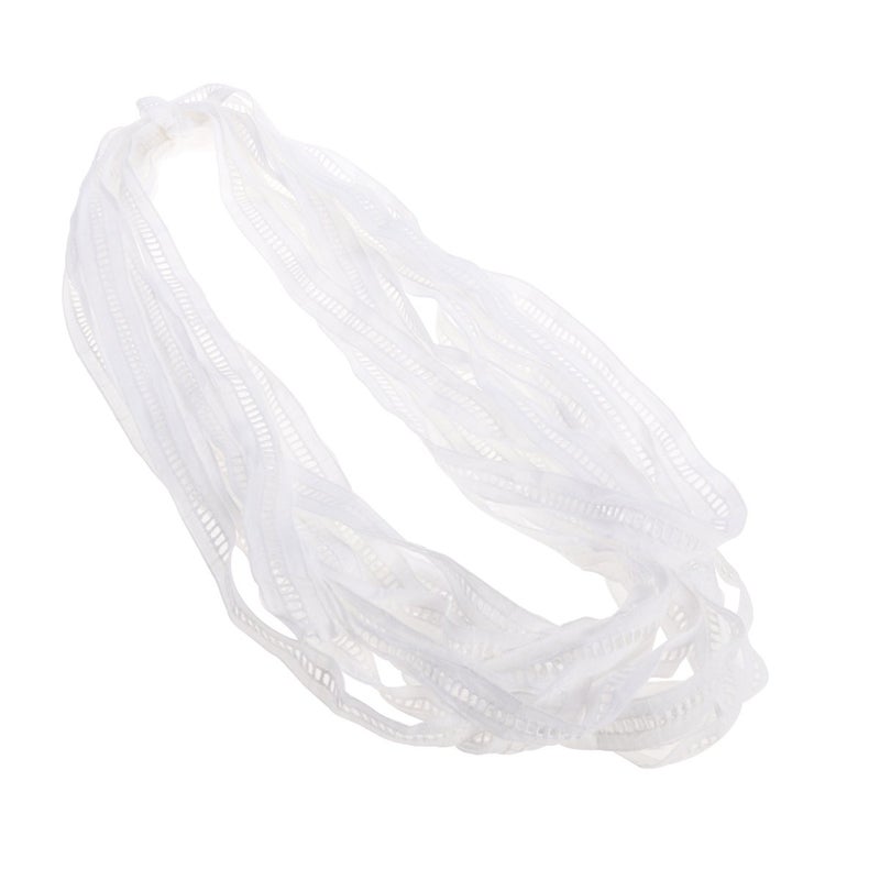 OULII 15 Yards Vintage Cotton Lace Hollowed Embroidery Floral Edge Trimming Ribbon for Craft Clothing Accessories and Wedding Bridal Decoration (White) - Image 2